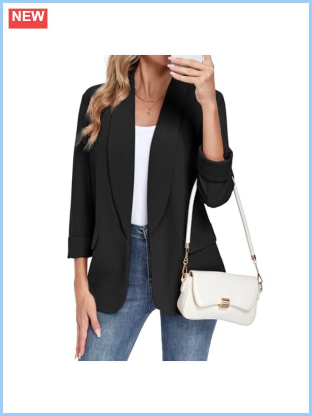Women's Classic Blazer Lapel Business Casual Long Sleeve Work Suit Jackets